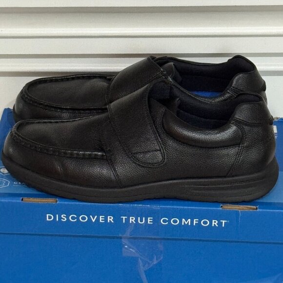 Nunn Bush Cam Strap Black Leather Loafers Men’s 13M Comfort Hook & Loop - Picture 3 of 12